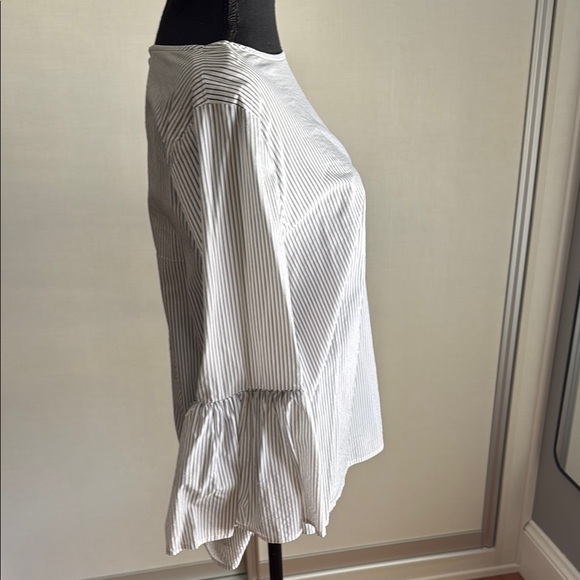 Striped Bell Sleeve Top - Black and White - Picture 4 of 4